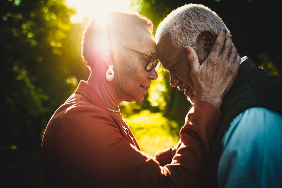 Loving Elderly Couple 